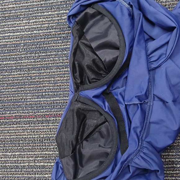 NWOT Talbots Miraclesuit Blockbuster One Piece Swimsuit Women's Sz 14 Navy Blue - Picture 6 of 8